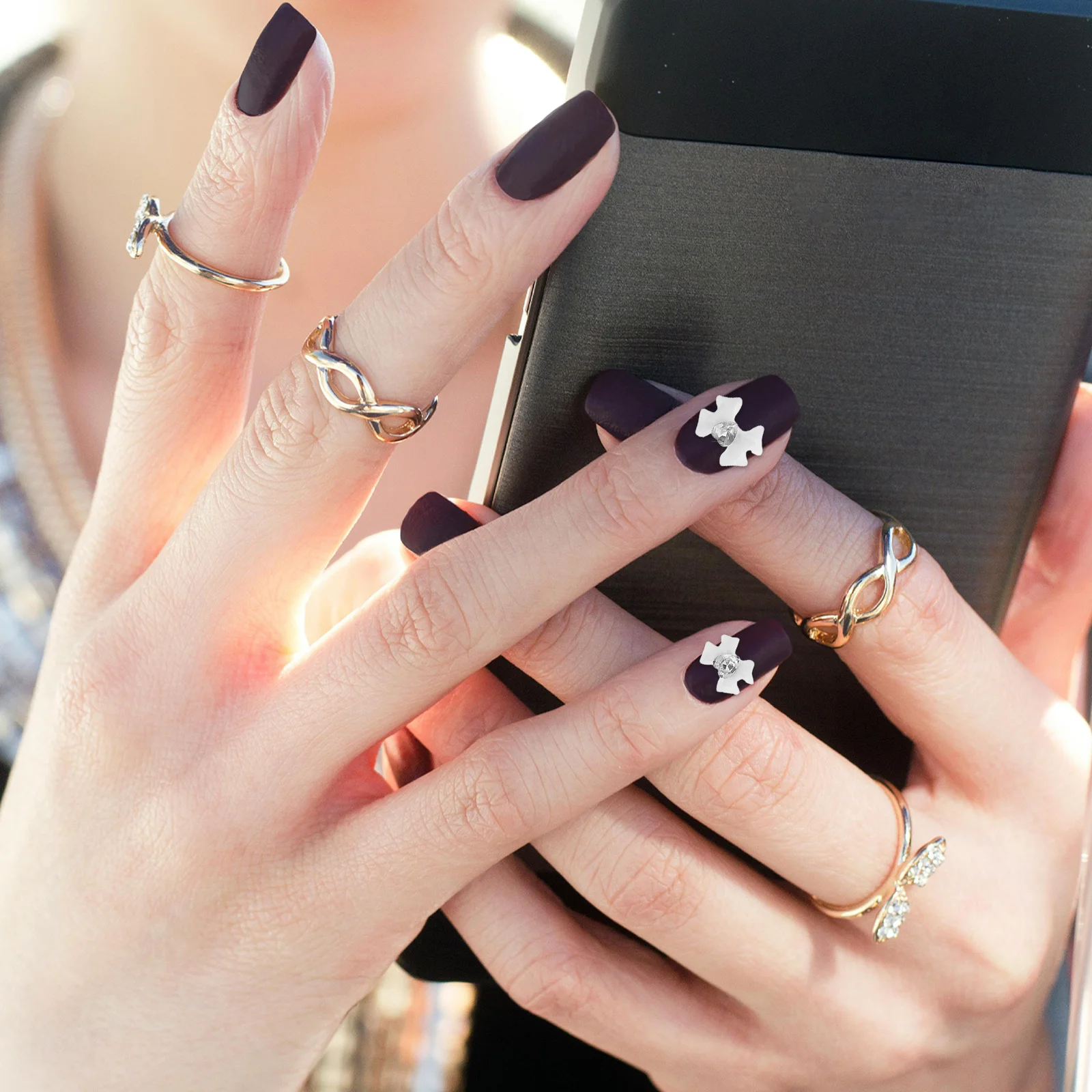 40 قطعة من حجر الراين القوس مسمار سحر DIY مسمار الفن زينة لامعة مانيكير مجوهرات اكسسوارات الراين للأظافر #2