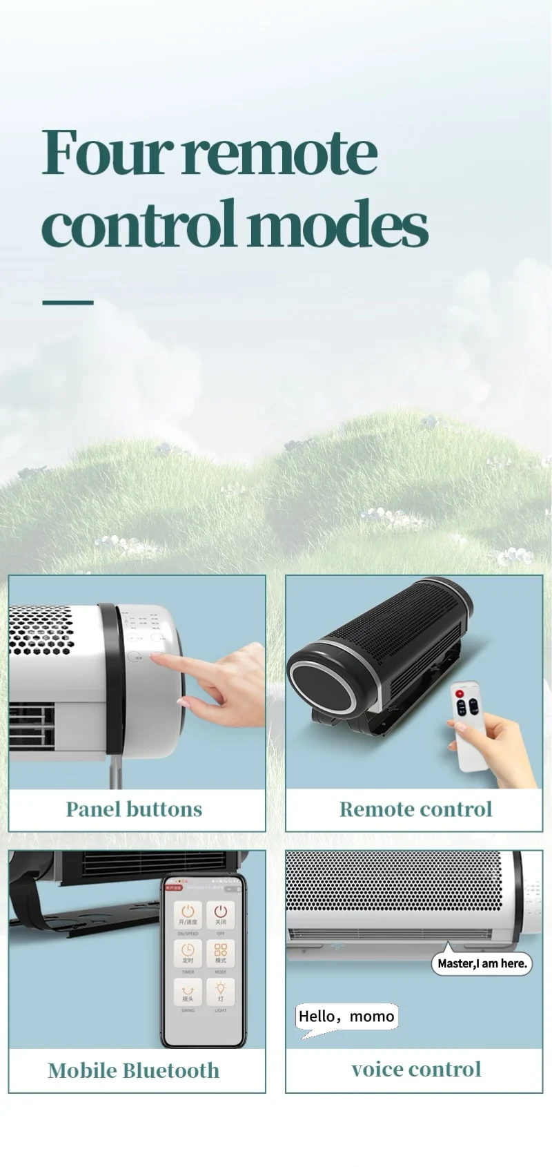 Factory Wholesale Large air Volume Portable Electric Smart Fan for Motor Home/sightseeing Car