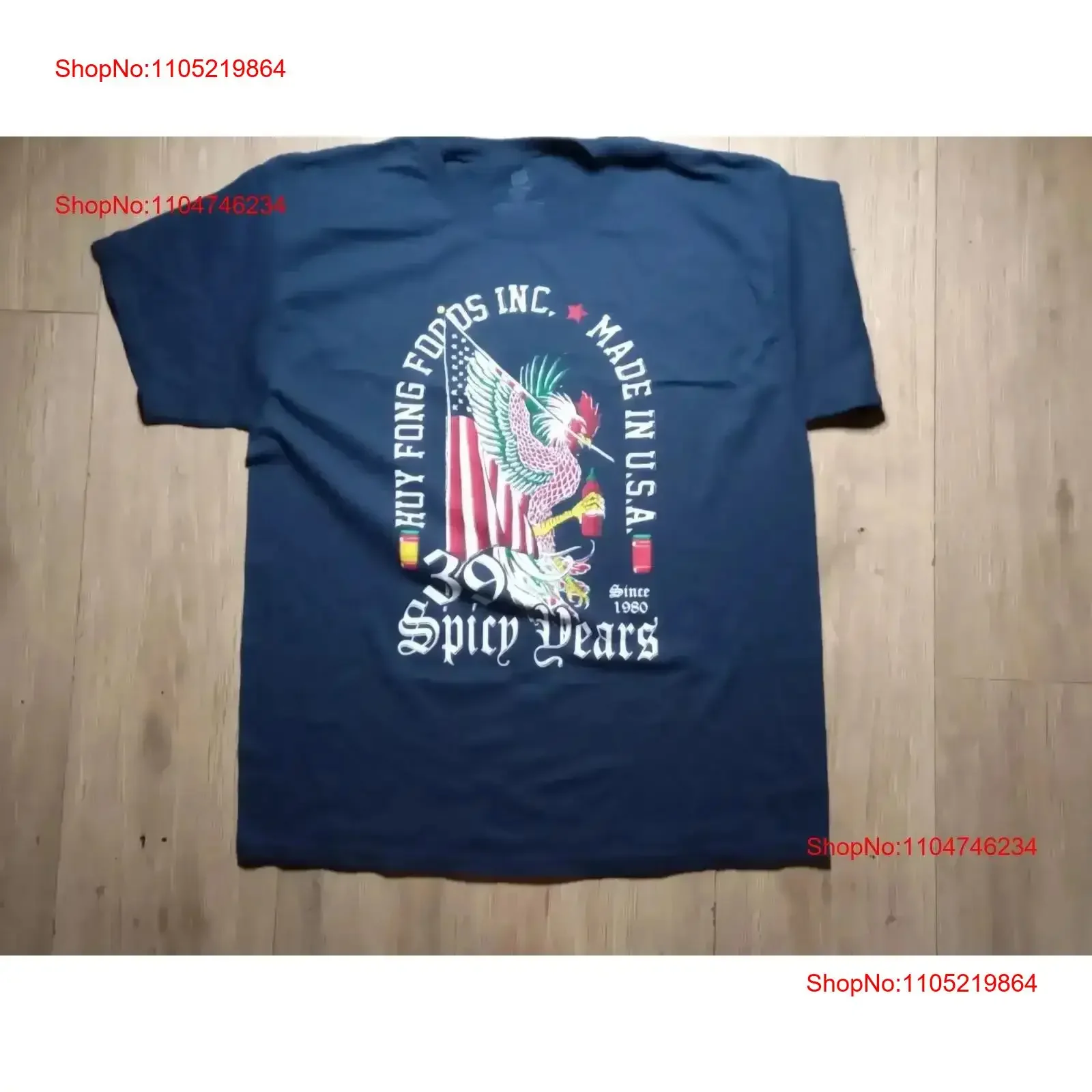 Camiseta grande Huy Fong Foods Inc Sauce para hombre, azul, usada, vintage, lavada, transpirable, moda, elegante, ropa de diseñador gráfico, suave