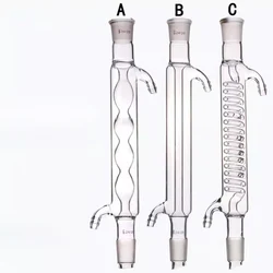 Tubo de condensador recto de vidrio, tubo de condensador esférico, serpentina, 300mm, 24/29