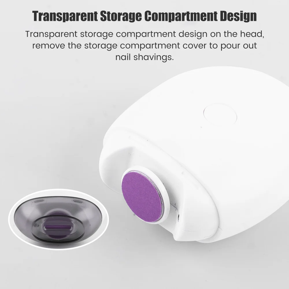 2 في 1 الكهربائية مسمار المقص القاطع مع مصباح ليد التلقائي طاحونة الأظافر المتقلب للطفل الكبار أدوات مانيكير صغيرة العناية بالأظافر #6