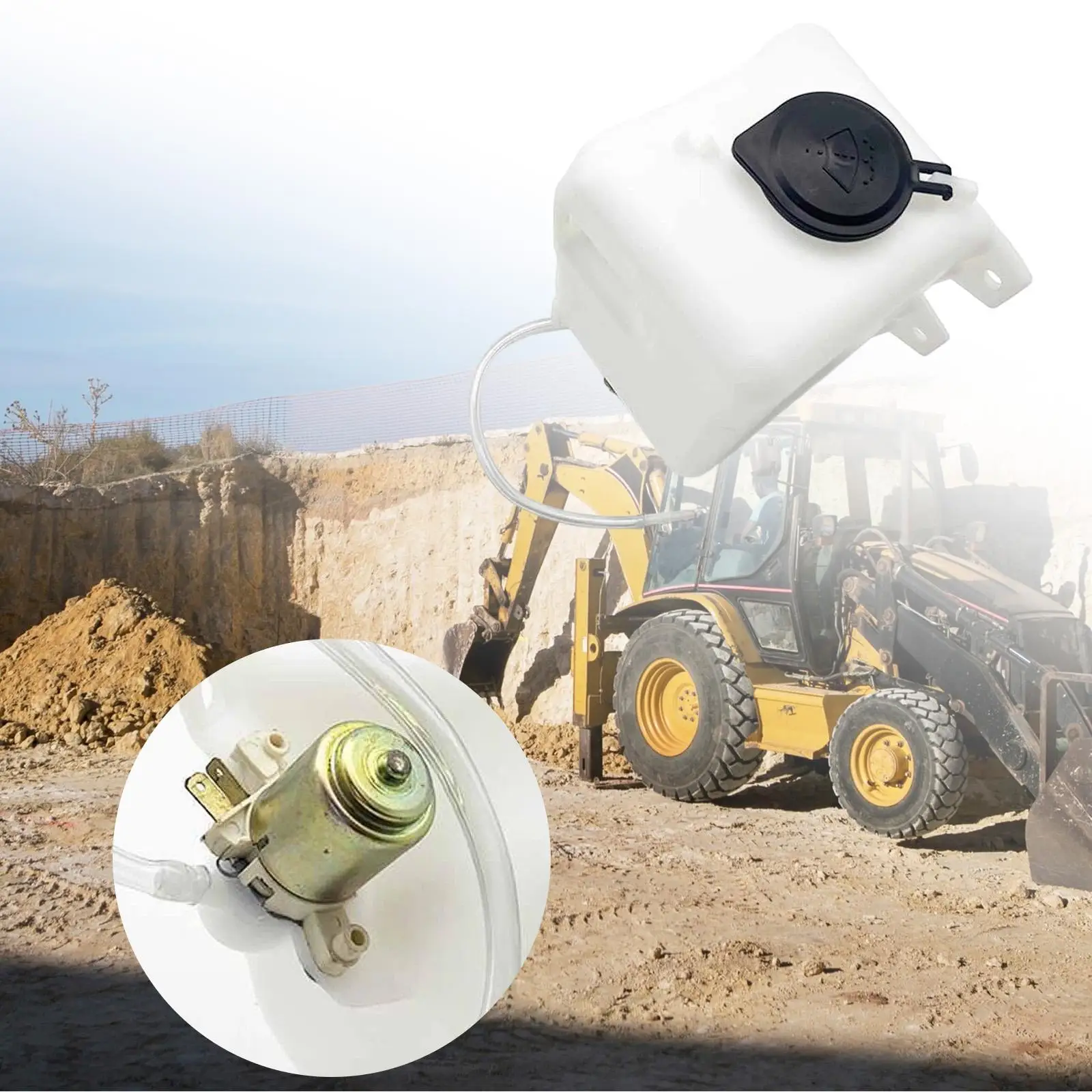 

Excavator Windshield Washer Fluid Reservoir Tank Compact Size Easy Installation for PC200 220 240 300 360-7/8
