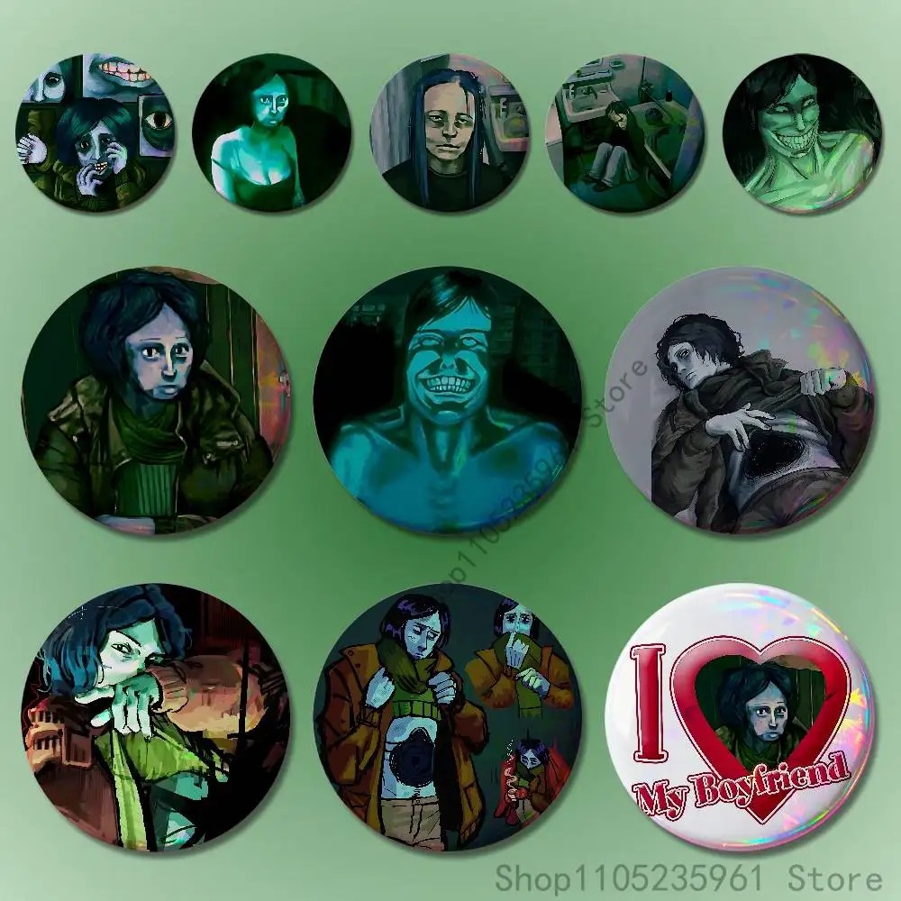 

No Im Not a H-Human 58mm 44mm HD Print Brooch Badges Pretty Derby Round Display Brooches Lapel Pins Custom