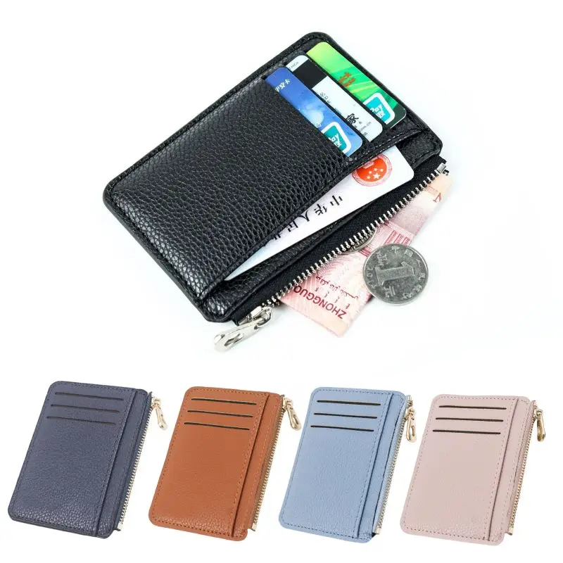 

Ultra-thin PU Leather Credit Card Holder Portable Small Wallet 9 Slots Bussiness Bank Card Case Solid Coin Purse For Women Men