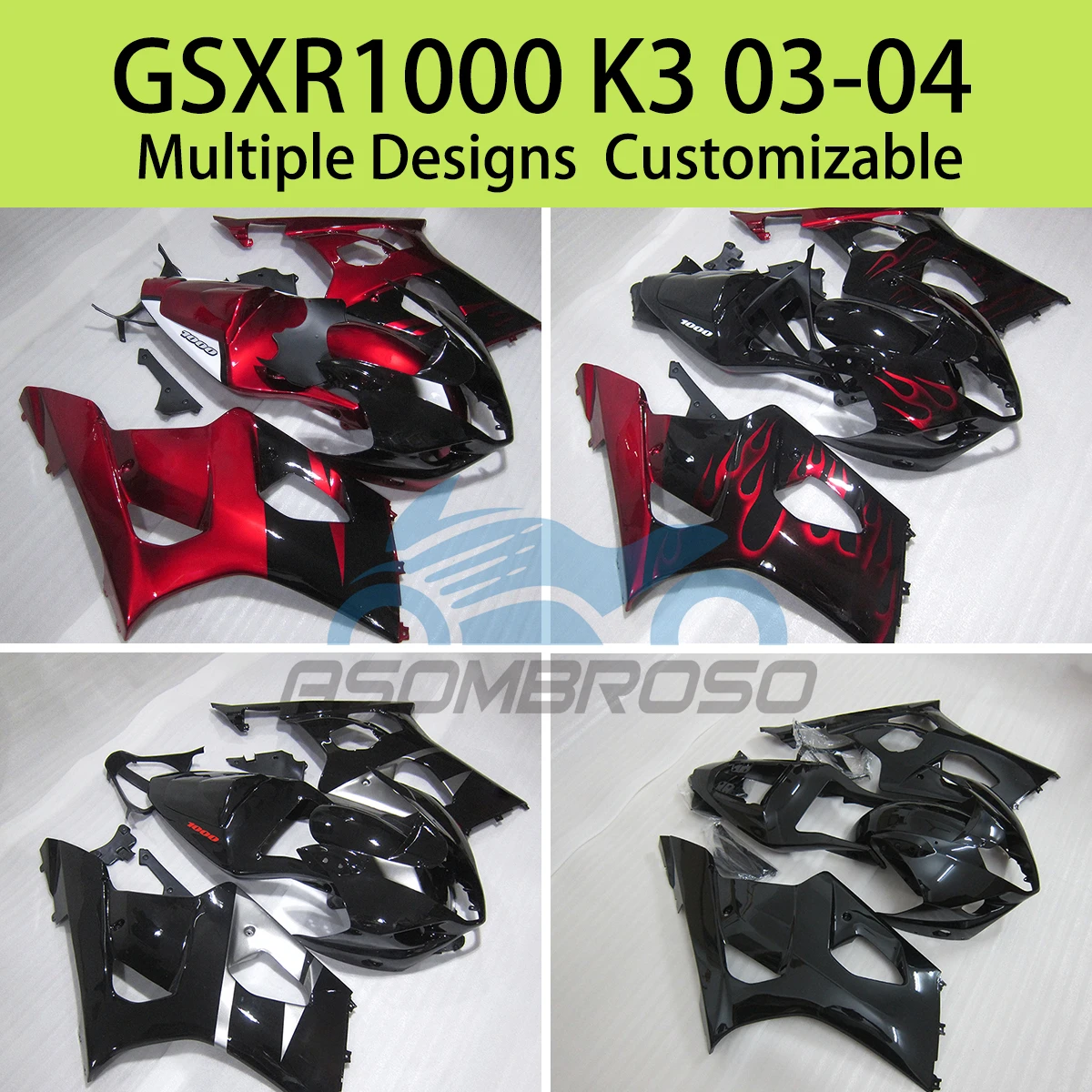 Body Works Cover Fairings for SUZUKI GSXR 1000 K3 03 04 ABS Cowling Bodywork Kit Motorcycle Fairing GSXR1000 2003 2004