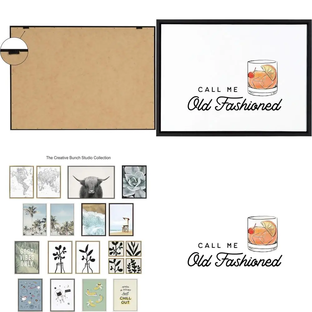 

Vintage-Style Bar Art Canvas, 18x24 Inches, Black Frame, Classic Wall Decor by The Creative Bunch Studio