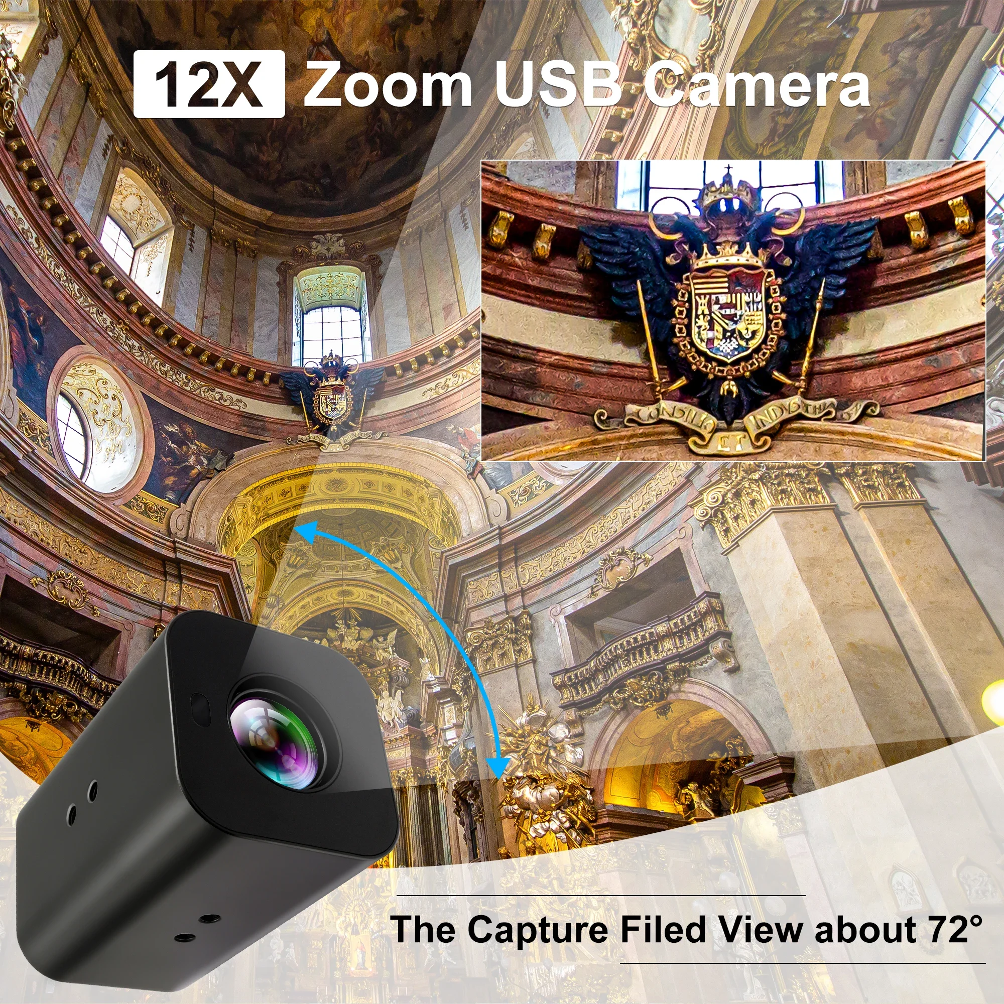 

2026 Best Seller ELP 4K 12X 21X Zoom USB Camera Autofocus 1080P 60fps Infrared Remote Control H.265 Webcam UVC For Live Streamin