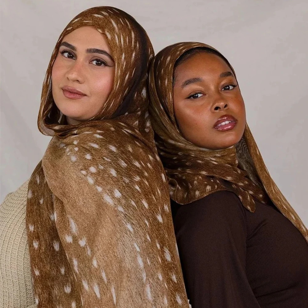 

Watercolour Printed Muslim Hijabs Foulard Femme Women's Silk Scarf Lightweight Soft Islam Ramadan Beach Scarf Shawl Headscarf