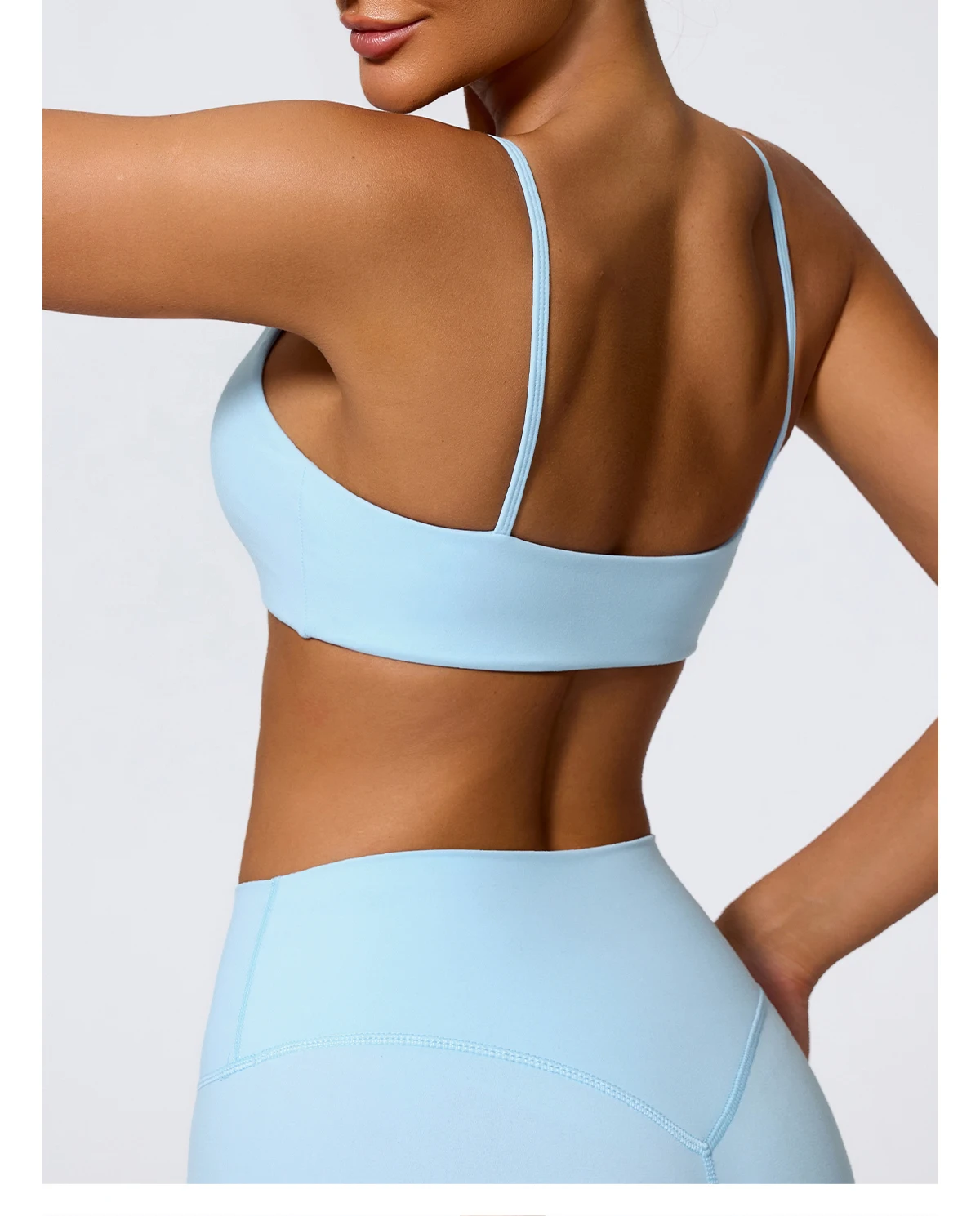 Ctenkevet Sommer Neu Damen U-förmiger Bandeau-Sport-BH für Fitness, Yoga und Workout – Rückenfreies Crop-Top für Frauen – Detail 12