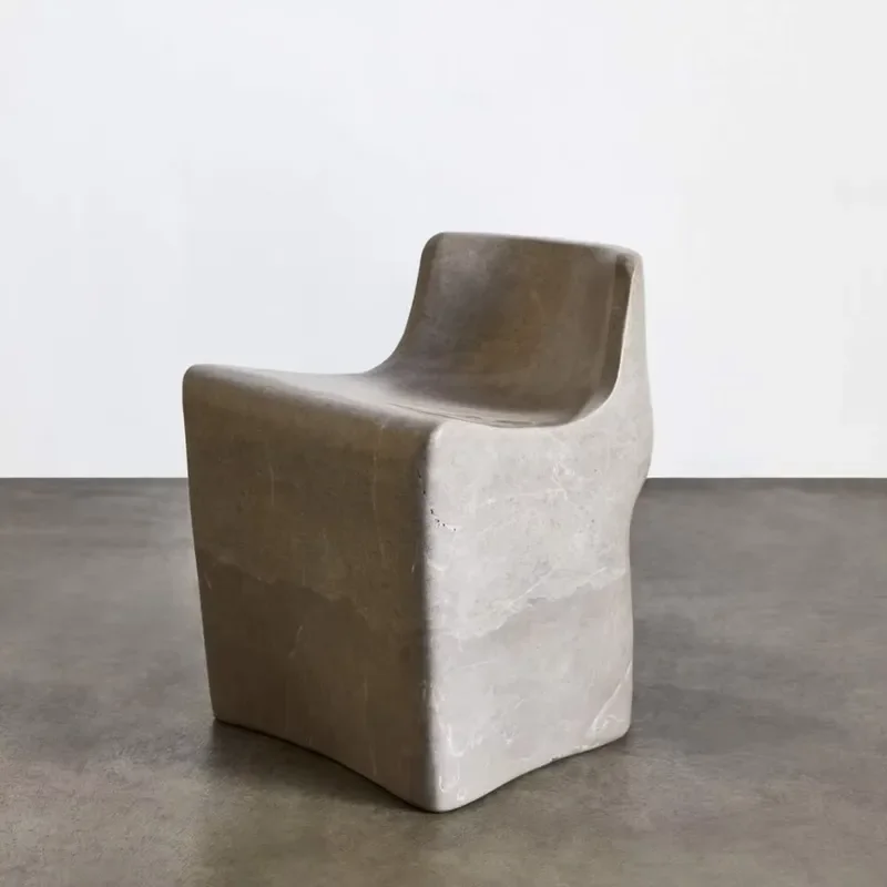 Modern Sculptural Natural Marble Stool Waterproof Side Table for Indoor Villa Bathroom Restaurant Use Bedside Nightstand