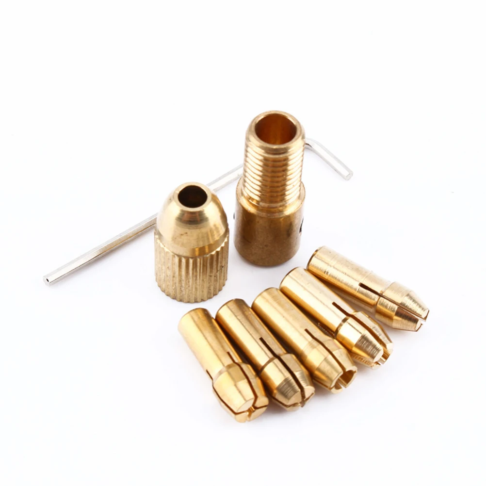 

3.17mm Micro Drill Self-tightening Drill Bit Clamp Hand Drill Small Electric Woodworking Brass Drill Clip Chuck Tool Set(Golden)