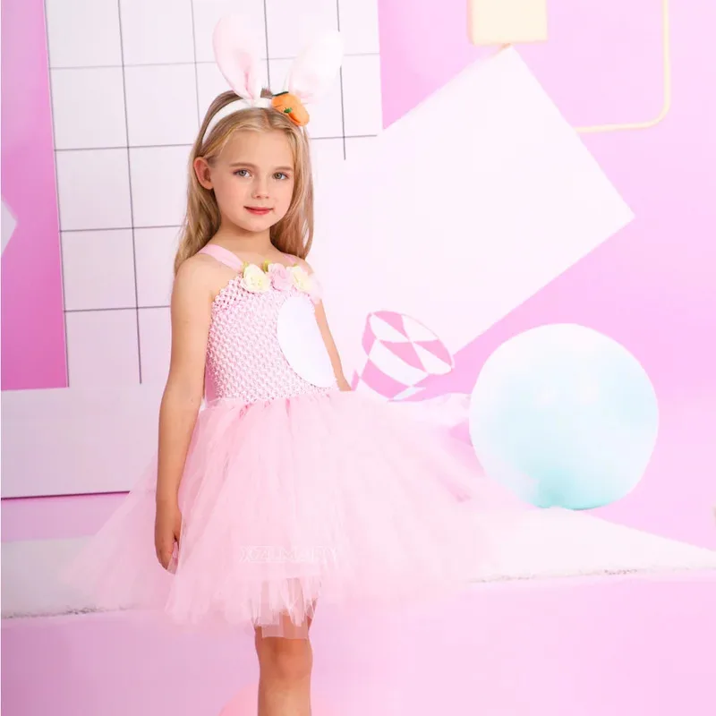 

Платье-пачка с пасхальным кроликом для маленьких девочек, костюмы для косплея с кроликом, фатиновый наряд для дня рождения, праздничная одежда на Хэллоуин
