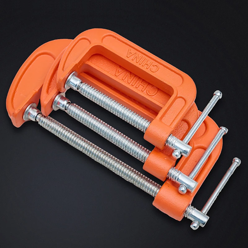 

1PCS Orange G-type Thickened Woodworking Clamp Heavy-duty Quick Clamping Fastener T-shaped Screw Rod Hardware Accessories