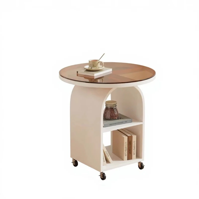 

Cream tempered glass and slate multi-functional living room creative desk