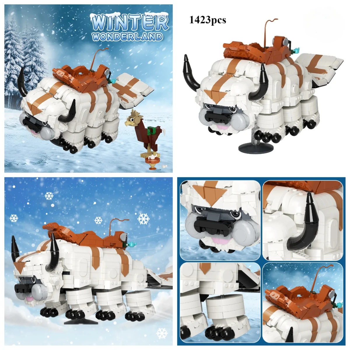 Flying Bull Model Building Block Set Animation Movie Flying Bison Mount Bricks Building Blocks Toys Ornaments Kids Gift,1423 Pcs