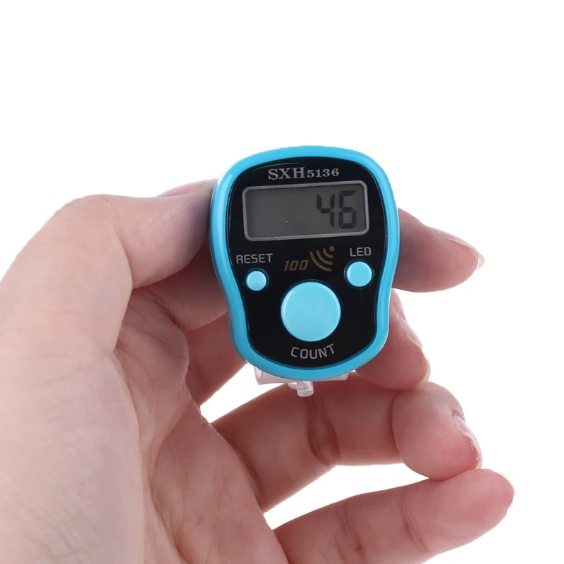 LED Finger Tally Counter Digital Electronic Tasbeeh Counters Lap Track Handheld Clicker With Ring Digits Display Gift