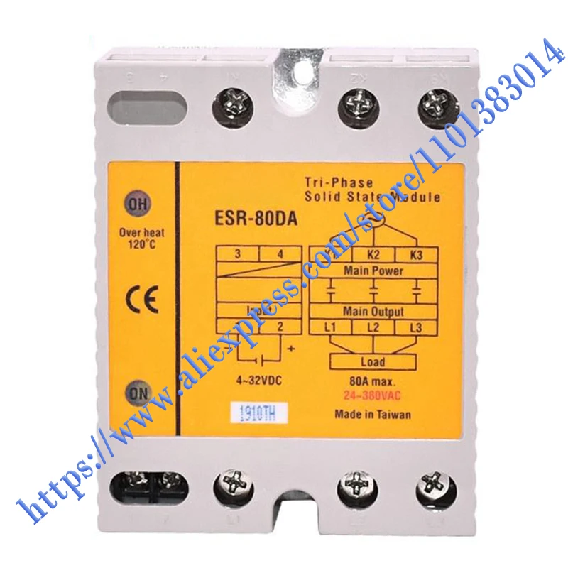 100%NEW ORIGINAL 1 Year Warranty ESR-80DA Three Phase Solid State Relay.