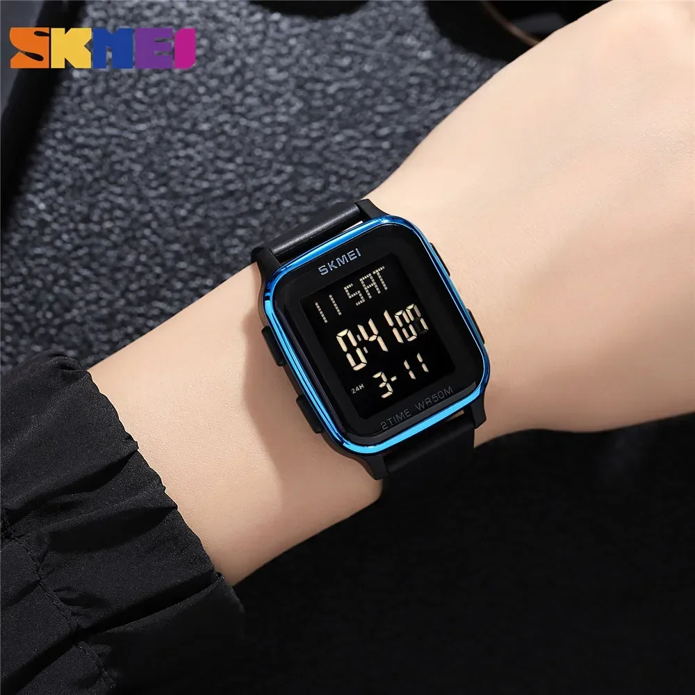 SKMEI 1858 Mens 5Bar Waterproof Calendar Countdown Electronic Wristwatches Clock reloj hombre Fashion LED Light Digital Watch