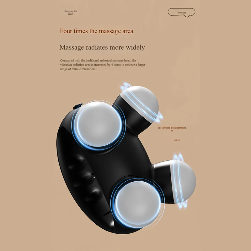 Portable Electric Massager, Mini 4-Node Design for Deep Muscle Relaxation on Neck, Waist & Body, Handheld Tool