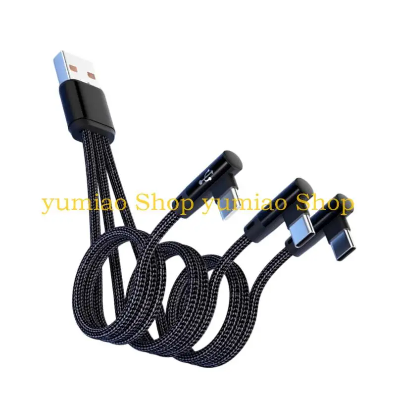587B 3-Way Type C Charging Cord with File Transfer Line and Two Power Ends
