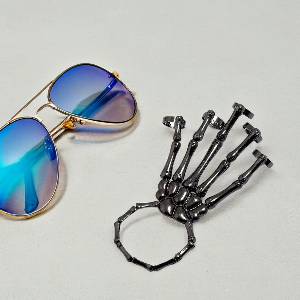 

1Set Long Ring Glove Retro Punk Bionic Finger Claws Hand Bracelet Adjustable Gothic Jewelry for Cosplay Halloween Stage