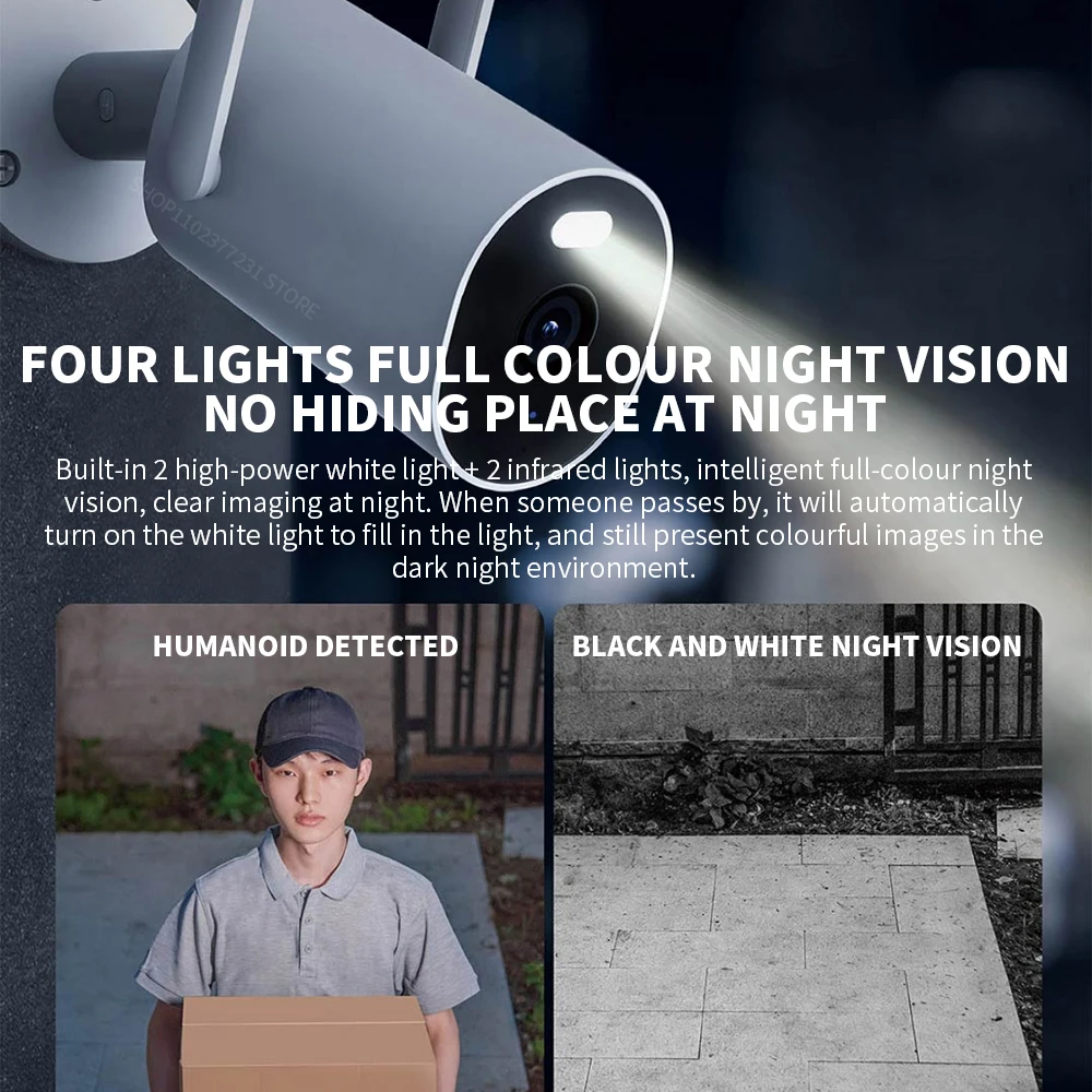 Xiaomi Mijia Outdoor Camera AW300 2K IP66 FullColor Night Vision WiFi Video Surveillance IP Cam Detection MiHome APP -CN image 6