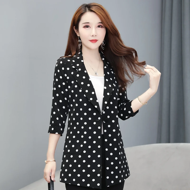 

Женская блузка больших размеров в винтажном стиле в горошек, тонкая, легкая, из полиэстера, с пуговицами, для весны и лета