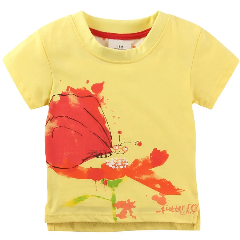 Jumping Meters Fashion Summer Girls T Shirts Animals Print Baby Clothes Short Sleeve Toddler Kids Tees Tops Shirts