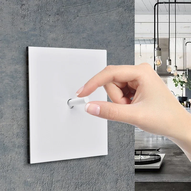 White Stainless Steel Panel Wall Light Switch Vintage 220v 1 2 3 4 Gang 2 Ways 10a Ue Fr Sockets And Usb Outlet Usb Wall Plug