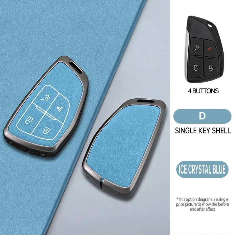 Zinc Alloy Car Key Case Cover for Chevrolet GMC Sierra Yukon 2023 2024 Silverado 1500 Suburban Tahoe Keychain Shell Accessories