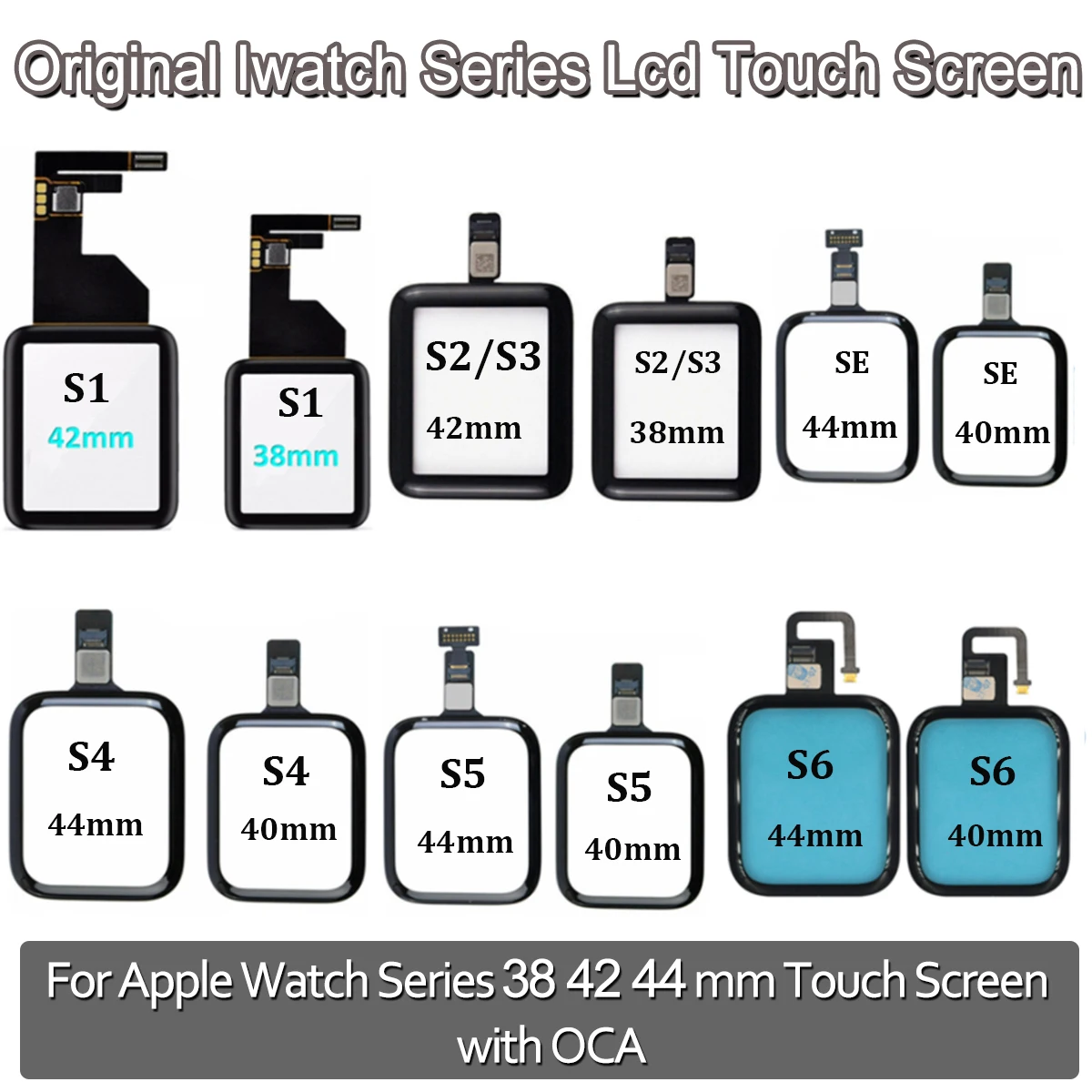 New Touch Screen Digitizer Replacement Lcd Display Assembly Screen Glass for Apple Watch Series 4 44 42 Mm Touch Screen with OCA