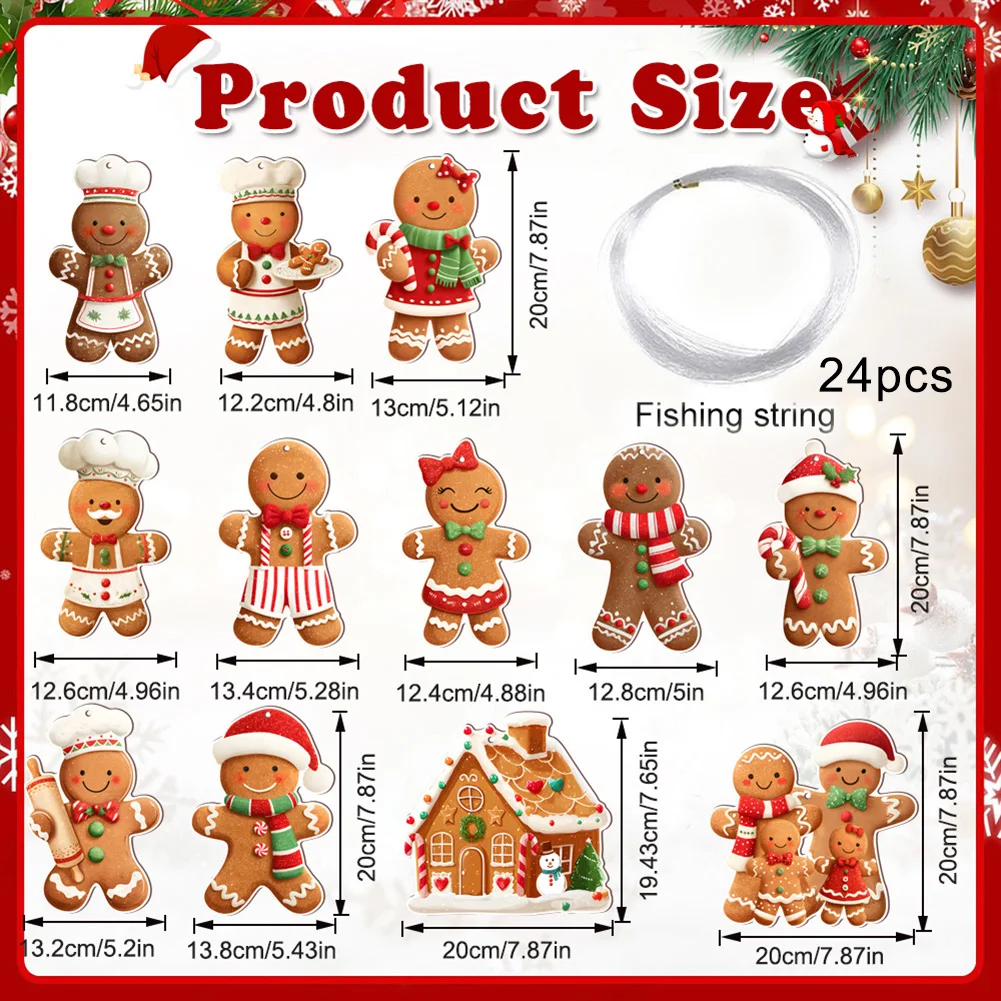 

24 шт. двухсторонние рождественские уличные вывески, пластиковые украшения для двора и сада, сезонный праздничный декор