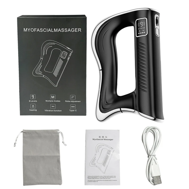 

Electric Fascia Massage Blade Scraping Massager Guasha Facial Body Relaxation Heated Microcurrent Massager Gun Fascia Vibration