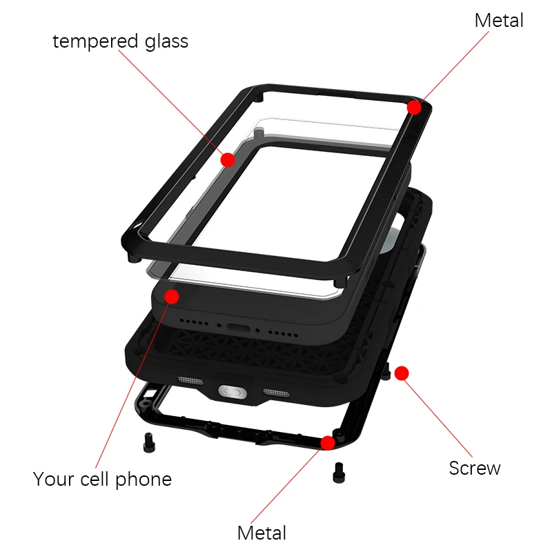 LoveMei Aluminum Metal Case For Iphone 17 16 15 14 13 Pro Max Plus Powerful Armor Shockproof Life Waterproof Cover Capa Funda