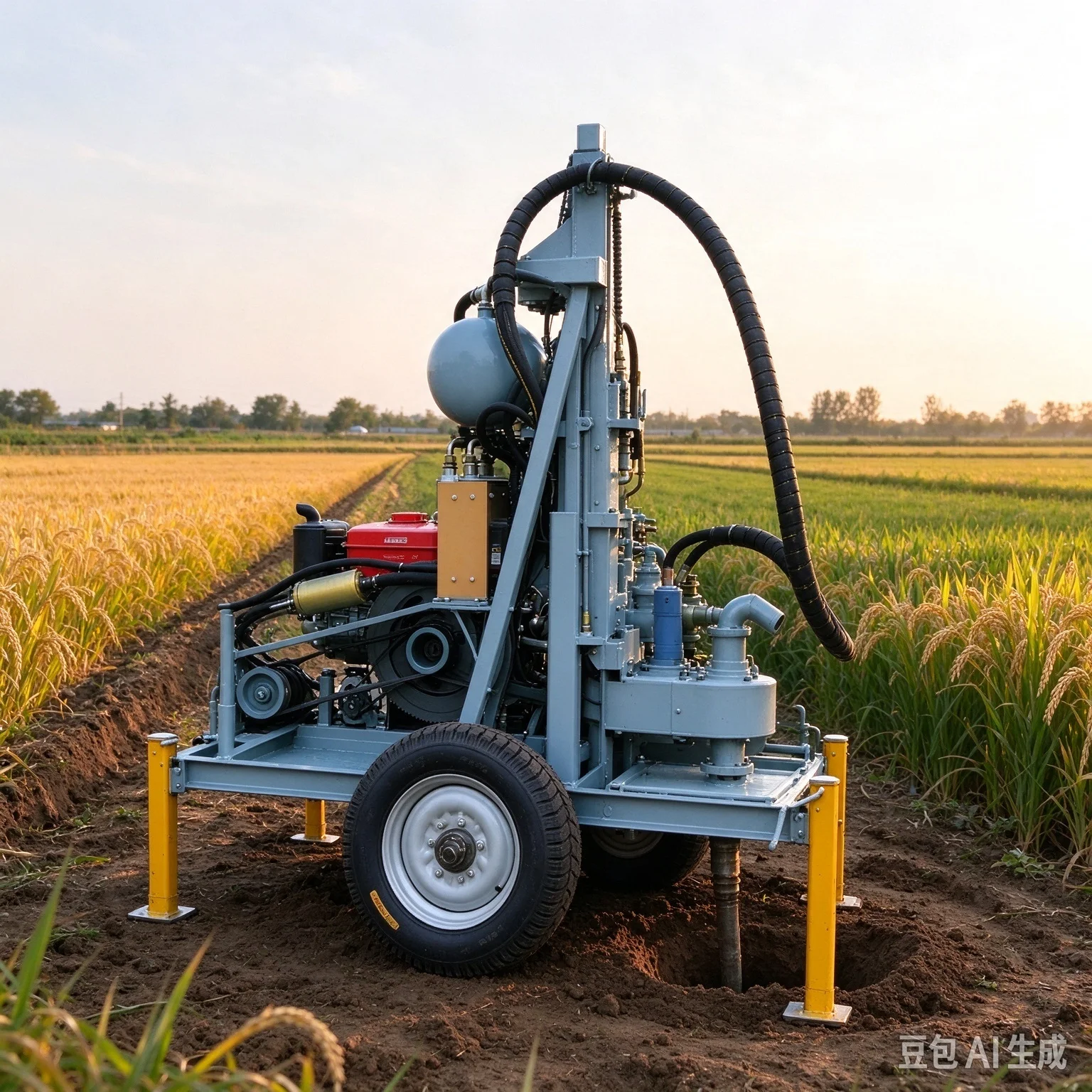 Small Water Well Drilling Rig Multi-purpose Diesel Hydraulic Lightweight 180m Deep Artesian Borehole Water Core Equipment Tools
