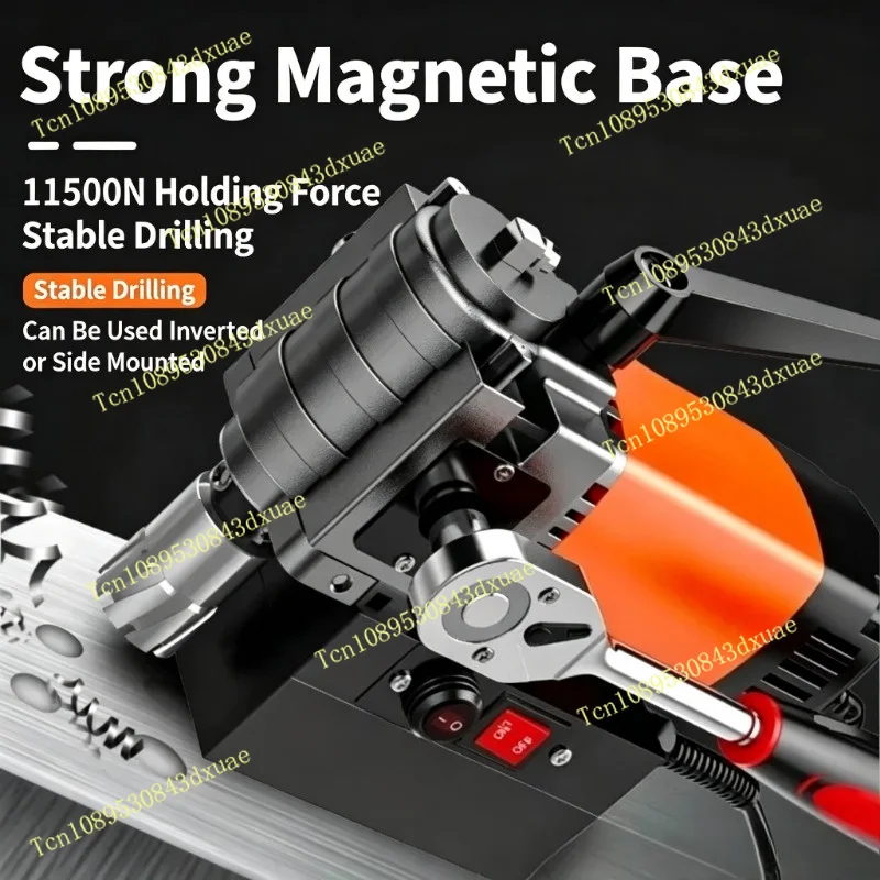 Mini Magnetic Drill Press, Horizontal Magnetic Base Drill, Compact Electric Drill for High-Altitude & Vertical Punching