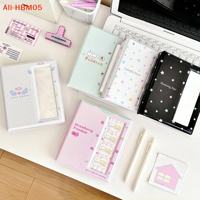 (HB05)Cartoon Photo Booth Album For 40 Pcs 2x6 Inch Photo Strips Bookmark 20 Pcs 4x6 4R Photo Holder Small Card Storage Book