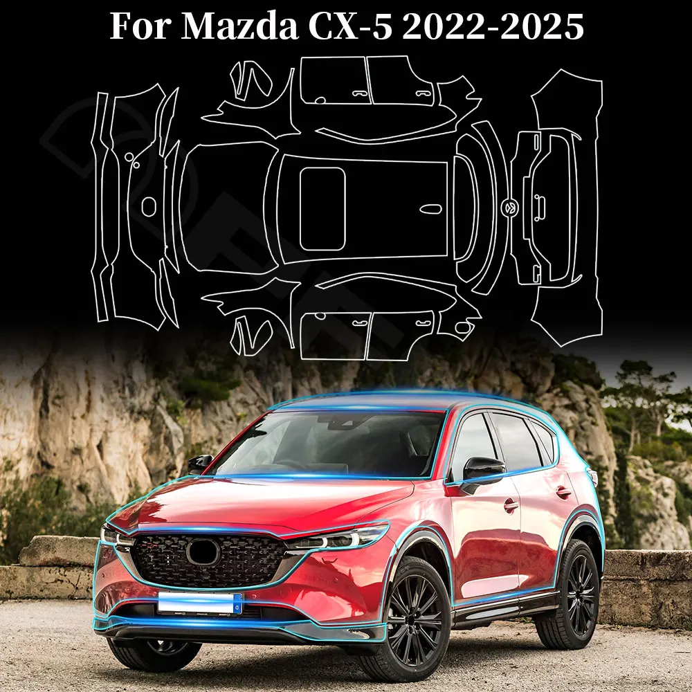 

For Mazda CX5 CX-5 2022 2023 2024 2025 TPU Paint Protection Film Car Body Sticker Anti-scratch Protective PPF Accessories