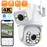 8MP PTZ Wifi Camera Dual Lens Dual Screen 2MP HD Ai Human Detection Auto Tracking Wireless Outdoor Surveillance Camera iCSee