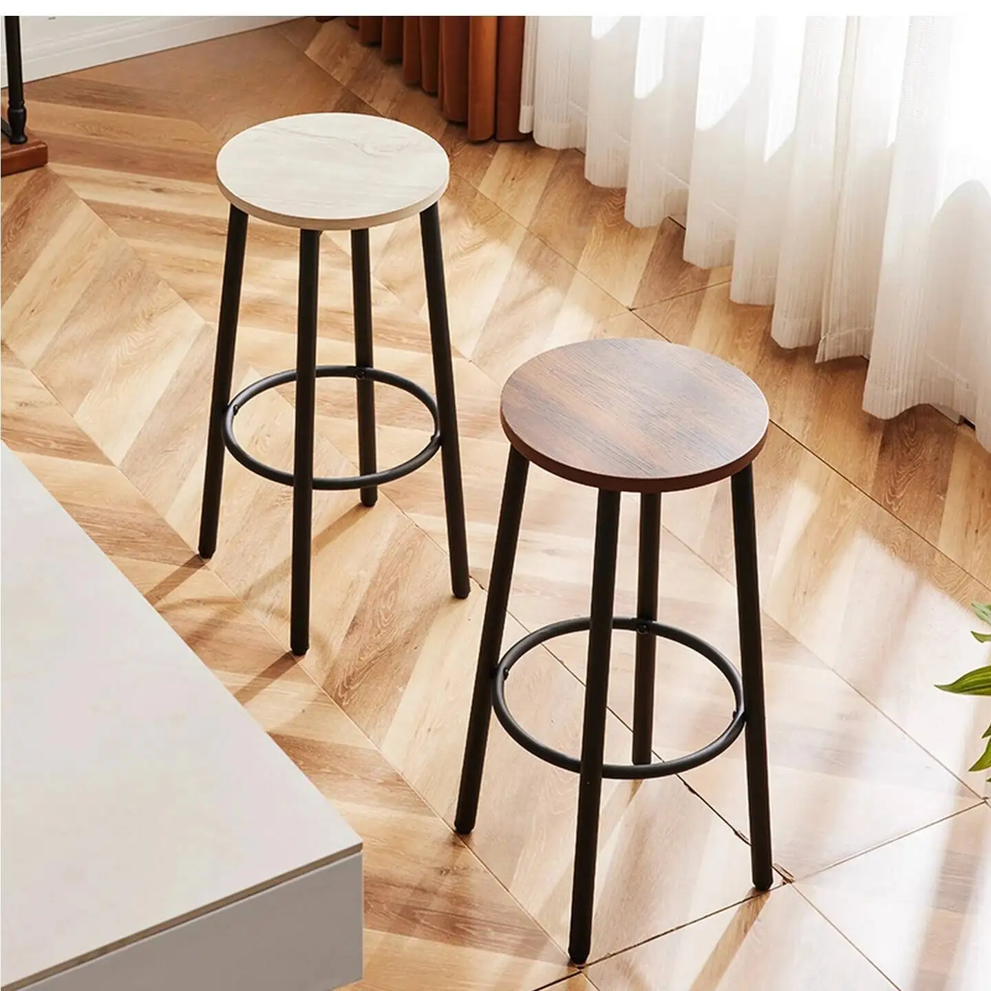 

Домашний барный стул из массива дерева и металла, высокий стул для мастерской, коммерческий стул для кассы, стул для кофейни, кухонный стул для острова