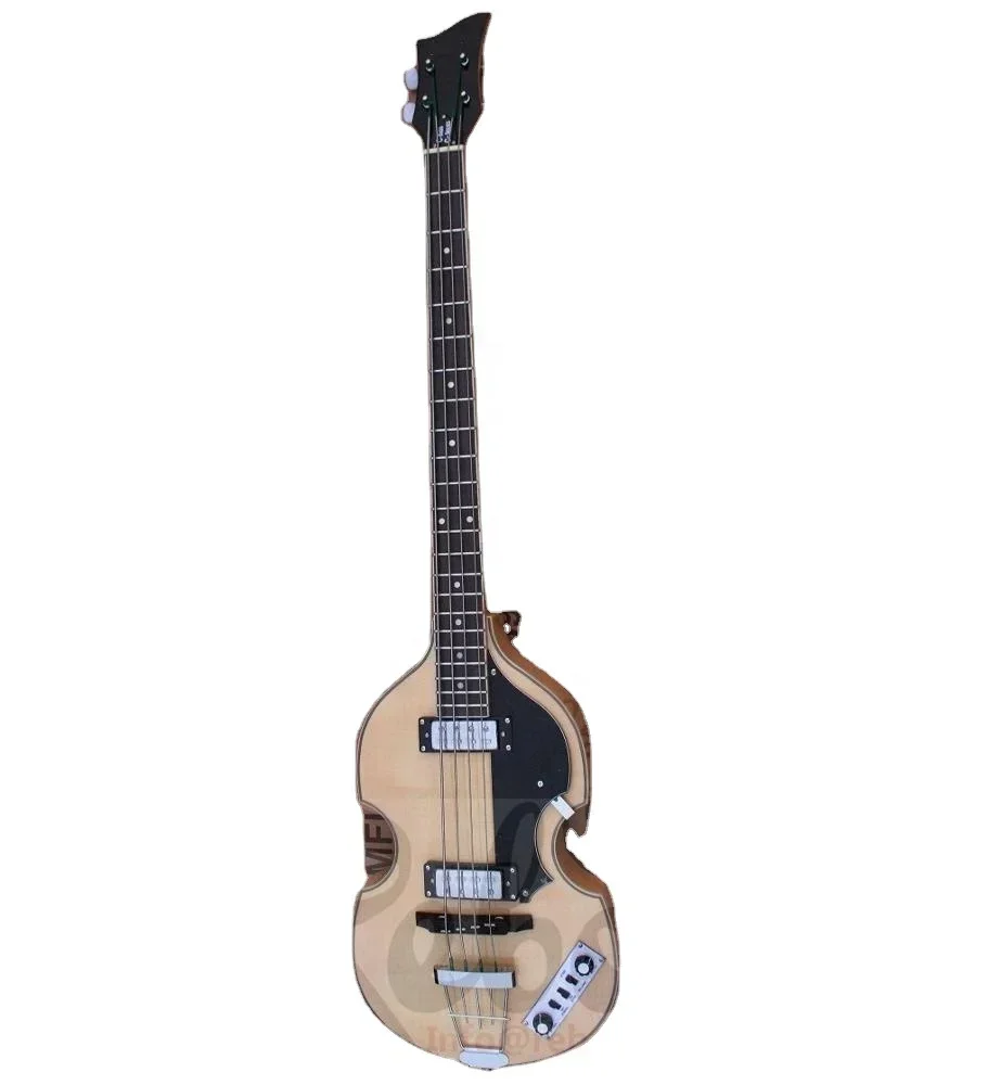 

Weifang Rebon 4 String Violin Bass BB2 Electric Bass Guitar In Wood Colour