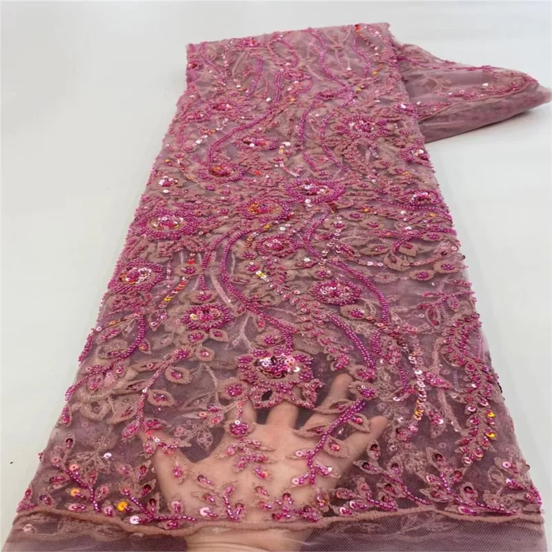 

Heavy Industry Net Yarn Sequin Embroidery Flower Fabric Bead Tube Three-Dimensional Cloth Dress Lace