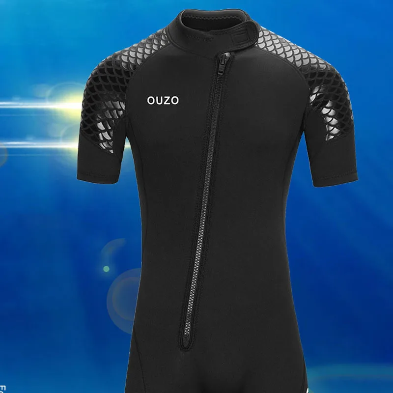 3MM Neoprene Wetsuit Men Keep Warm Swimsuit Scuba Free Diving Suit Short Sleeve Surfing Snorkeling Suits Men Swimwear