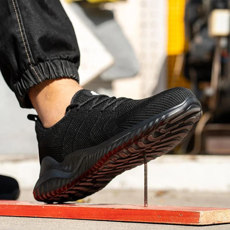 أحذية أمان للعمل للرجال بمقدمة فولاذية مضادة للتحطيم وخفيفة الوزن وقابلة للتنفس ومضادة للثقب كاجوال أحذية غير قابلة للتدمير #3