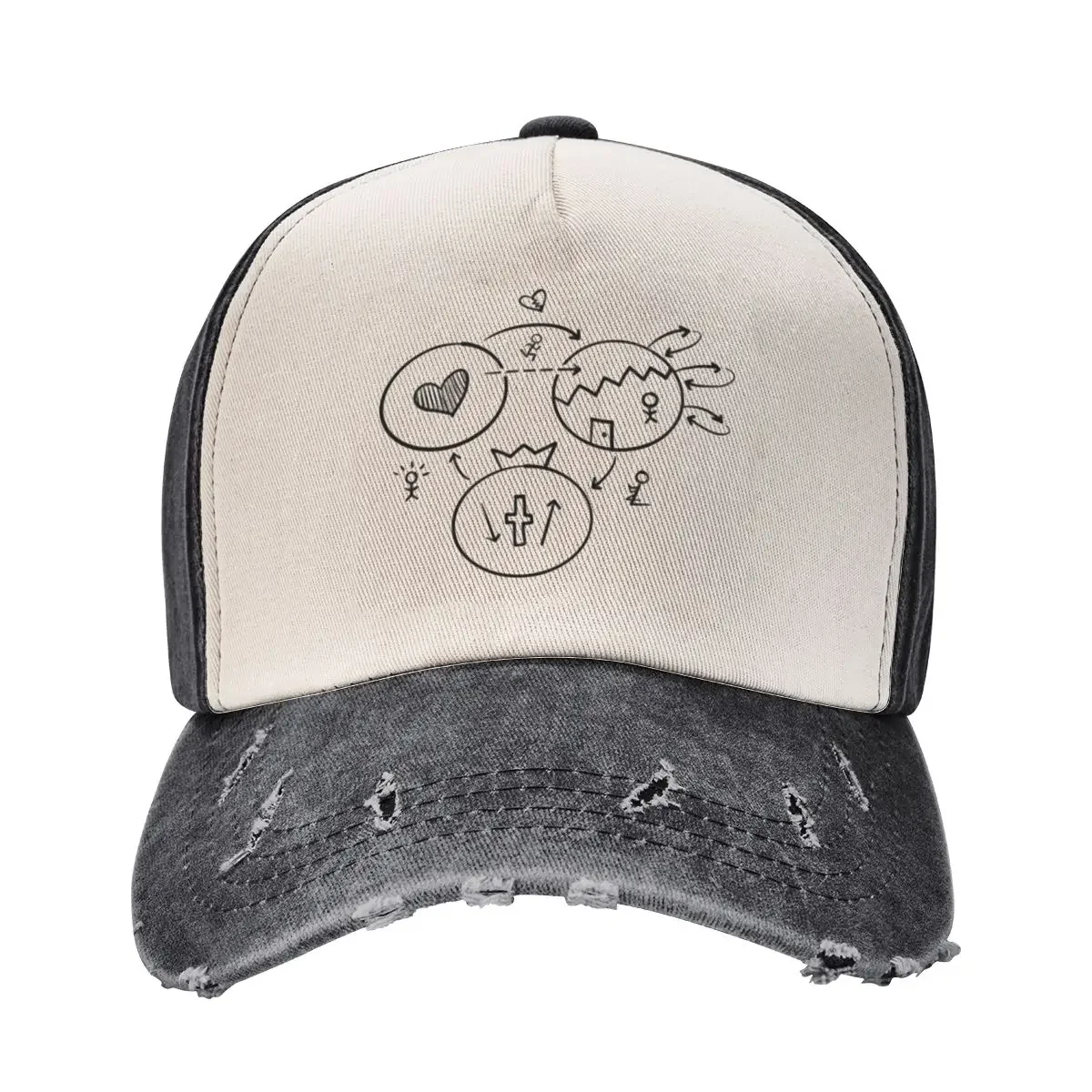 

3 Circles Gospel (broken heart) Baseball Cap Ball Cap western Hat winter hats for men Snap Back Hat Women's Golf Wear Men's