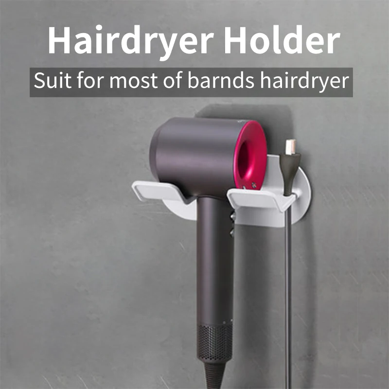 Hairdryer Holder Bathroom Hair Dryer Organizer Shelf Rack Hair Straightener Stand Wall Mount Bracket