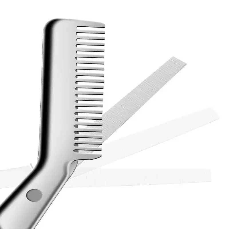 1Pcs Eyebrow Trimming Scissors With Combs Professional Eyebrow Trimmer Stainless Steel Grooming Eyebrow Shaping Scissors Tools