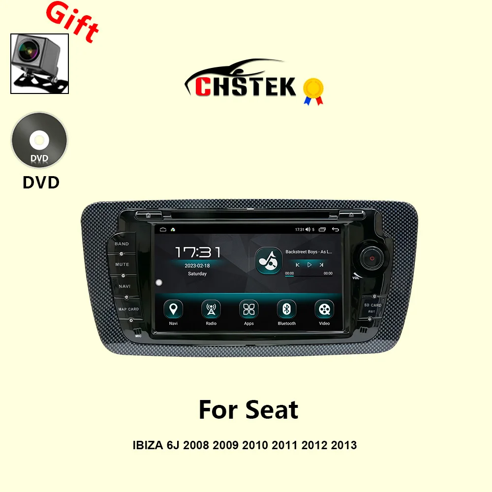 

CHSTEK Car Radio Carplay Android Auto For Seat Ibiza 6j 2008 2009 2010 2011-2013 Bluetooth Navigation WIFI Multimedia DVD Player