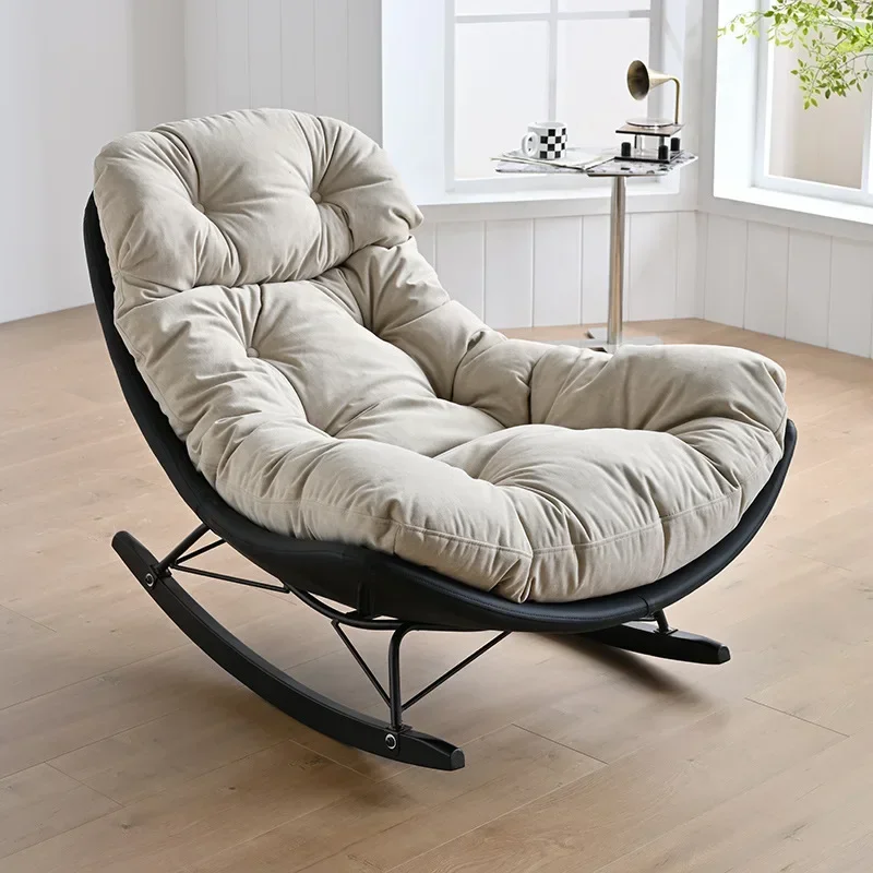 Italian minimalist light luxury living room balcony single leisure study reading chair, lazy sofa recliner