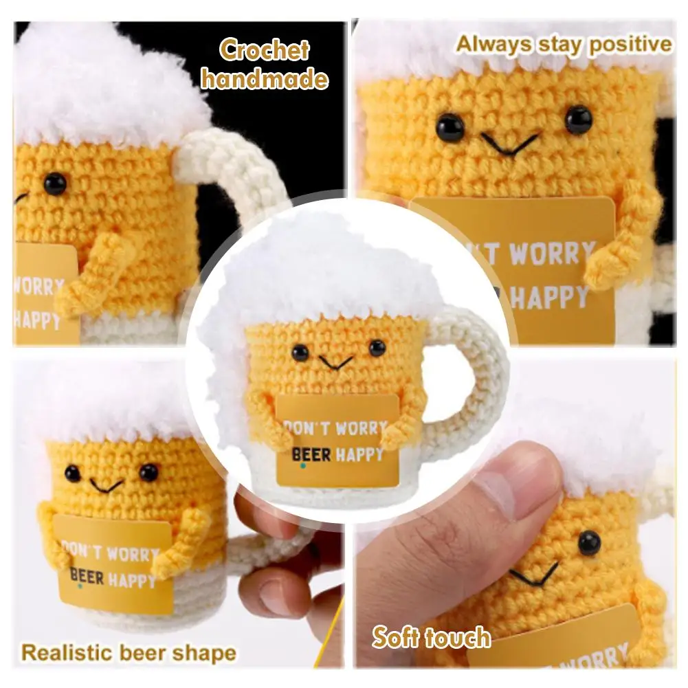 Knitted Ornament Funny Unique Coffee Doll Handmade Mini Office Decor Christmas Present Trending